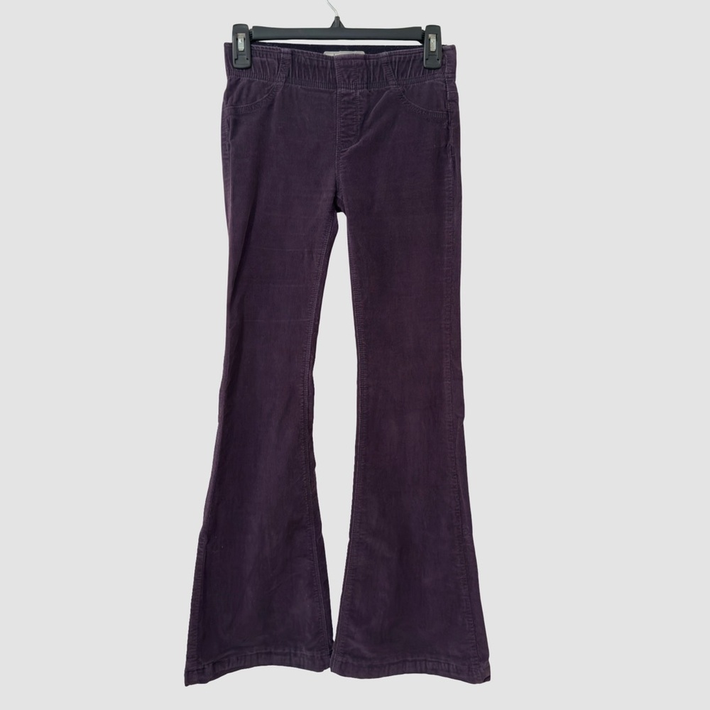 Free People Eggplant Color Flare Cotton Corduroy Velour Jeans Size 25